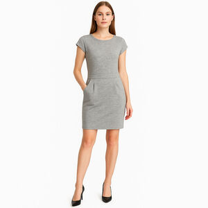 Gap Heather Grey Knit Cap Sleeve Dress with Pockets Size Small, Terry Sweatshirt